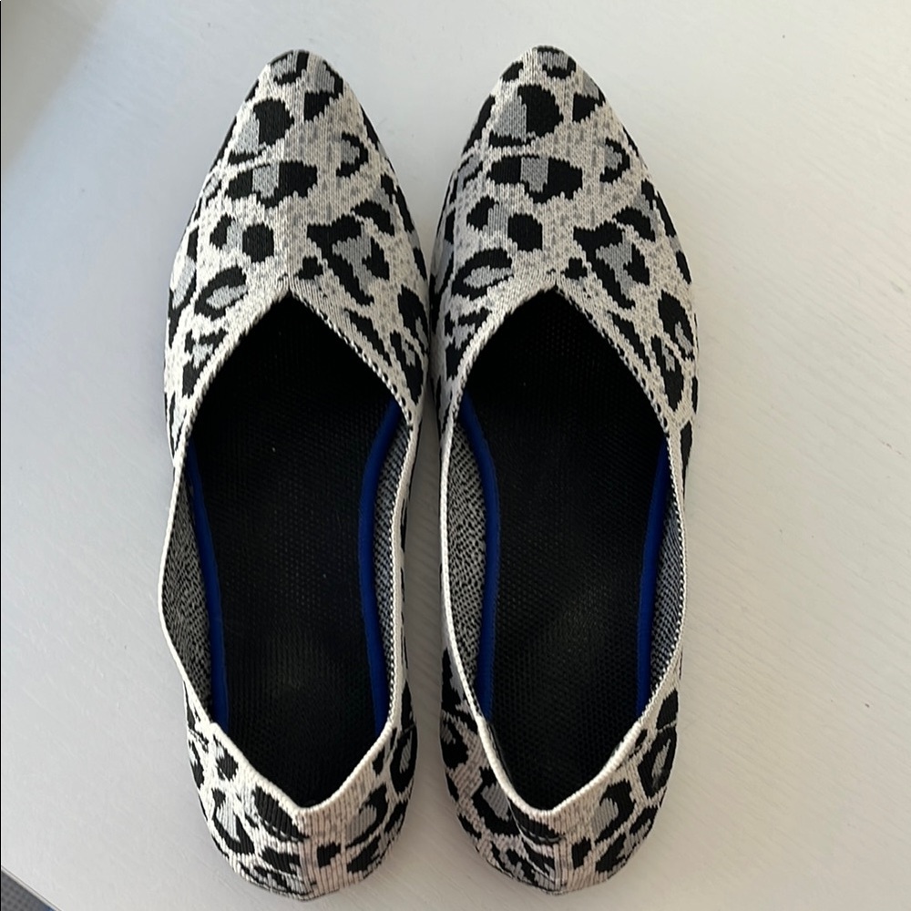 Black and White Leopard Print Women's Shoes (size 40)